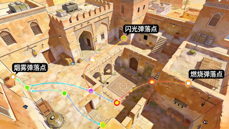 CSGO Mirage 地图投掷物落点高清演示