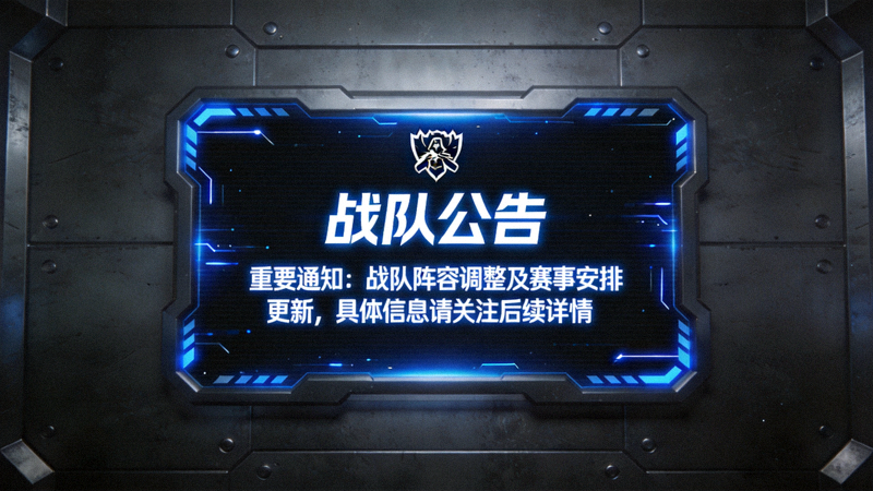 电竞战队官方公告发布画面
